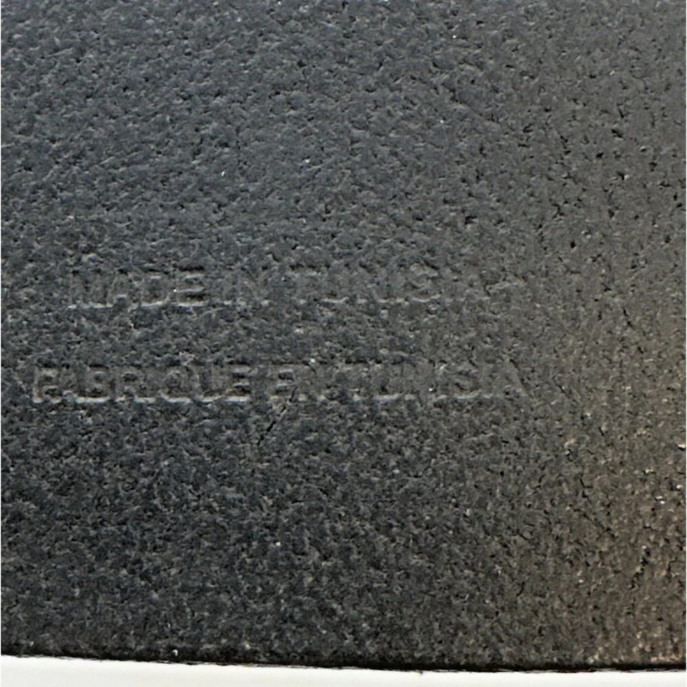 Hugo Boss Black Cow Leather Belt Men's 38 Engraved HB Silver Tone Buckle 5128